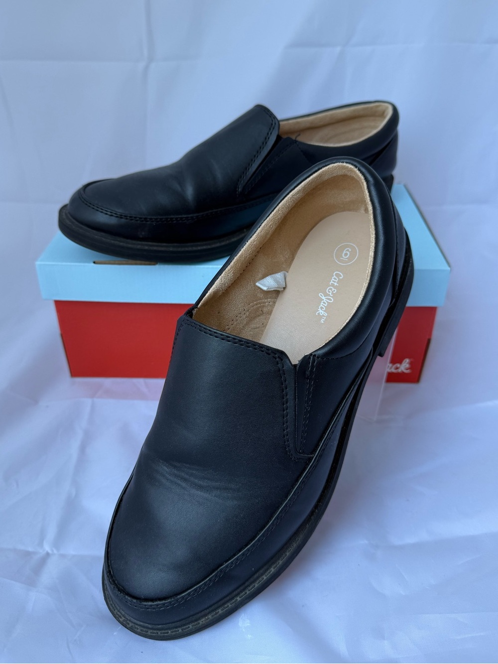 Cat & Jack Landyn Flats Boys Black Dress Shoes | Size 6 | Original Box - Picture 3 of 9